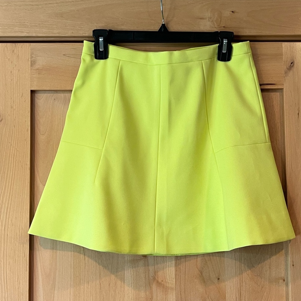 J. Crew Neon Yellow Miniskirt, Size: 6